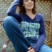 Casual Lightweight Extended Sleeve Blue Top, Hand dyed