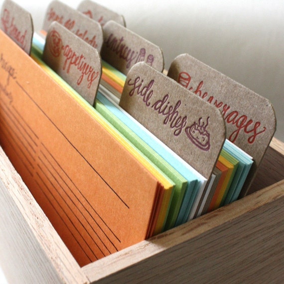 Letterpress Recipe Cards and Recipe Box