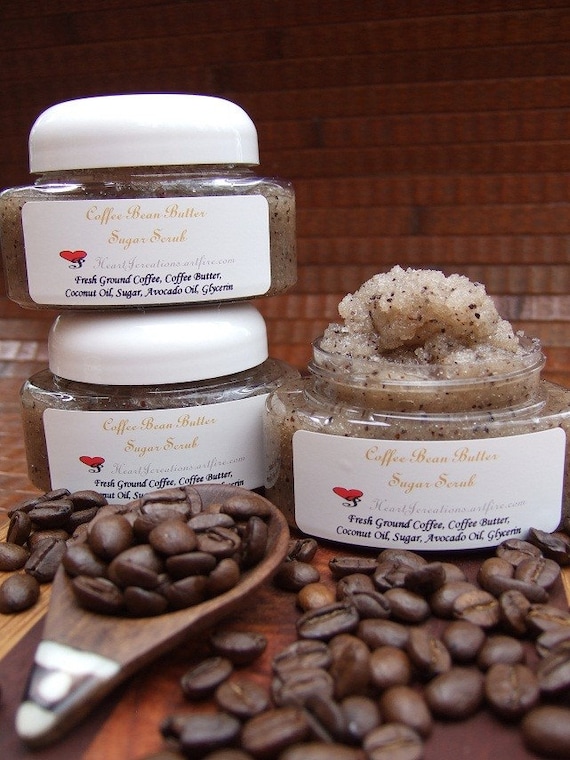 COFFEE BEAN BUTTER Sugar Scrub with Fresh Ground Coffee Beans