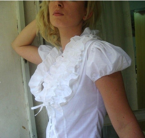 romantic white cotton blouses