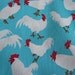 Half Yard - Hand Printed cotton fabric - Sky Blue Chicken