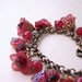 Christmas Lily bracelet with vintage red rhinestones