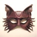 Leather Wolf Fox or Dog Mask in dark plum purple