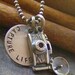 Capture Life...Rustic version....hand stamped sterling silver camera photography necklace
