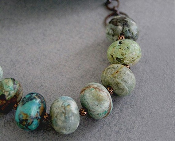 Arcadia Chrysocolla and Copper Necklace Crystal by GiftedDesigns