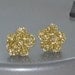 Gold stud crocheted flower earrings