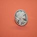 Medium Ashy Black Skull Lady Cameo Ring