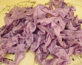 6 Yards Hand Scrunched Seam Binding - Grape