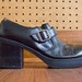 Black Skechers Chunk Heel Grunge Revival Boots Size 8.5