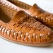 Tan Vintage Woven Leather Flats Size 7.5