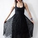 Gypsy Black Lace Sheer Maxi Vintage Skirt Size Large