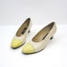 Vintage Pale Yellow Cap Toe Heels Size 7