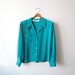 Vintage CHAUS Teal Sheer Blouse Size Large