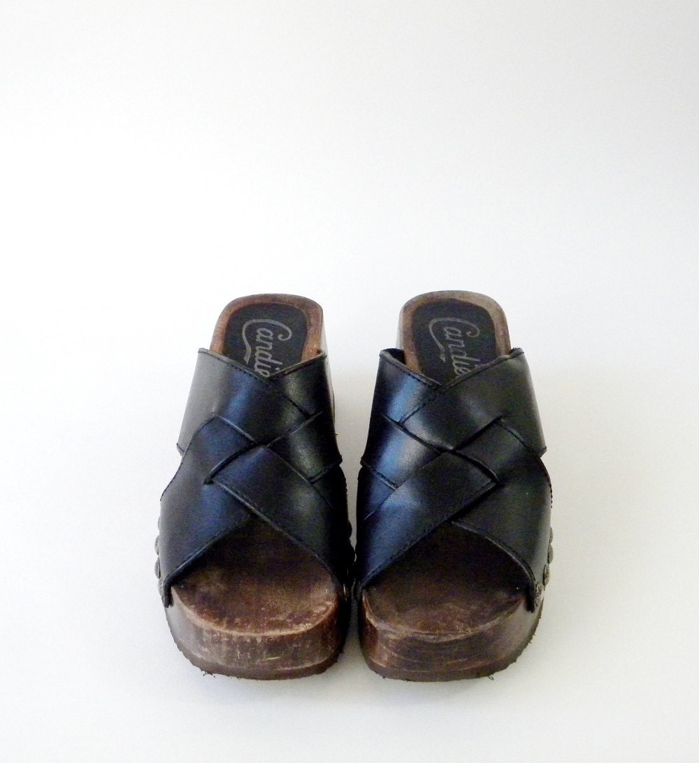 SALE Vintage Candies Wooden Platform Shoes Size 6.5M