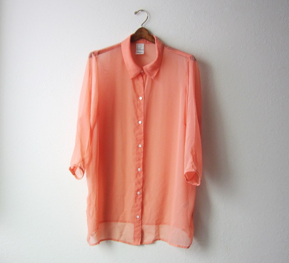 peach chiffon blouse