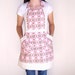 Pink Full Apron, Tan Cream Womens Apron, Polka Dot Contrast, Cute Kitchen Apron