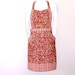Womans Peach Green Paisley Apron, Peach Striped Contrast Floral Full Apron, Womans Cute Kitchen Apron, Modern Apron