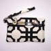 Black White Wristlet Clutch Zippered Wallet Purse
