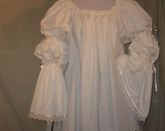 DDNJ Renaissance Gypsy Pirate Court Wench Chemise Victorian Steampunk Plus Custom Made ANY Size Anime Medieval Lolita Sissy Nobility Costume