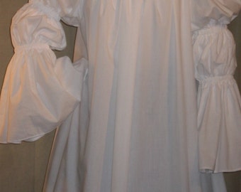 DDNJ Choose Color Renaissance 2 tier Bell Slv Gypsy Pirate Fairy Wench Chemise Costume Plus Custom Made Your ANY Size Medieval