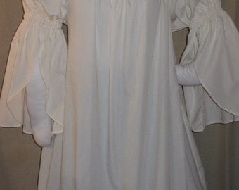 DDNJ Choose Color 1 Tier Split Juliette Slv Chemise Plus Custom Made ANY Size Renaissance Nightgown Pirate Wench Medieval SCA Larp Costume