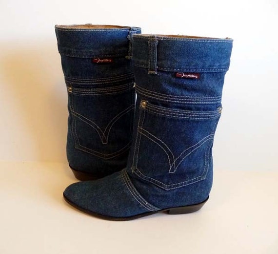 denim slouch boots