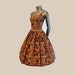 1950s dress / Vintage 50's Dress Novelty Print Full Skirt Flowers Twins Birds Symbols etc.