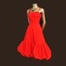 Reserved for Atelierbella 1950s dress / Emma Domb Vintage 50's Red Taffeta Full Bubble Skirt Party Dress