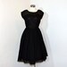 1950s dress / Midnight Lace Vintage 1950's Black Chiffon Full Skirt Cocktail Dress