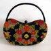 1960s purse / Highly Sought After Rare Vintage Holzman 60's Kidney Shaped Carpet Bag