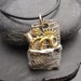 Gearing Up Fine silver and 24 gold accent pendant