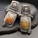 Georgia Peach Hinge Earrings - Sterling Silver, Labradorite and Picasso Jasper Earrings