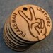 100 Engraved wood round labels