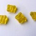 Yellow Butterfly Beads, Pressed Glass