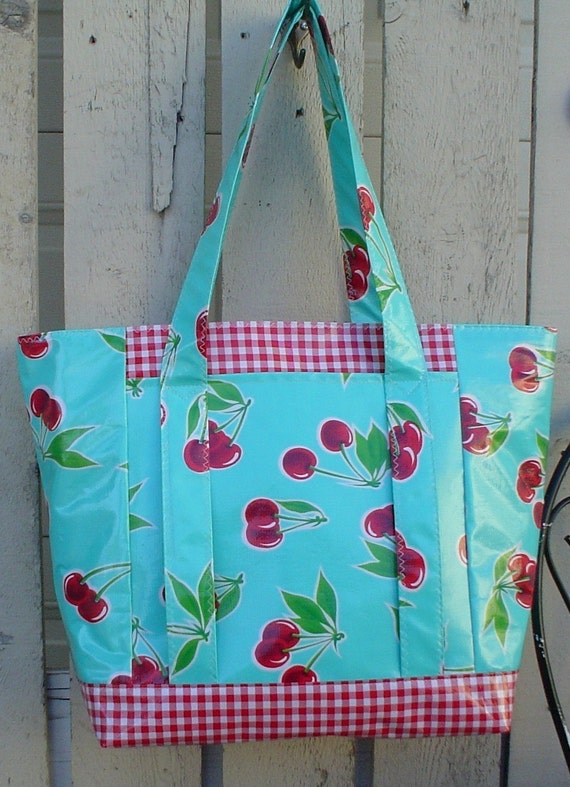 Beth's Retro Cherries Oilcloth Multi Market by Bethsmarketbags