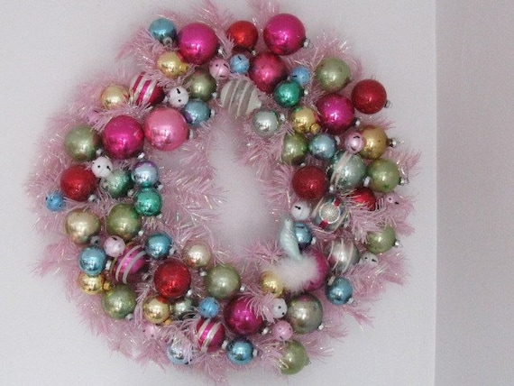 shabby vintage christmas ornament wreath shiny brite sale shabby vintage christmas ornament wreath shiny brite sale