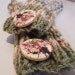 Wristwarmers with buttons - Lime & Barley Stripes