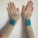 Long armwarmers, fashion wristwarmers, geometric fingerless gloves