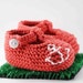 Nautical Red T Strap Baby Bootie