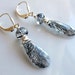 Extra Large Black Rutilated Quartz Briolettes and Sterling Silver - Black and White Simple Earrings
