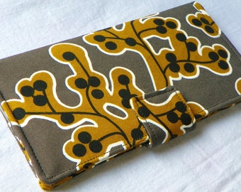 Last one - SALE Handmade Long Wallet BiFold Clutch- Vegan Wallet - Patricia Ikea or half size unisex wallet