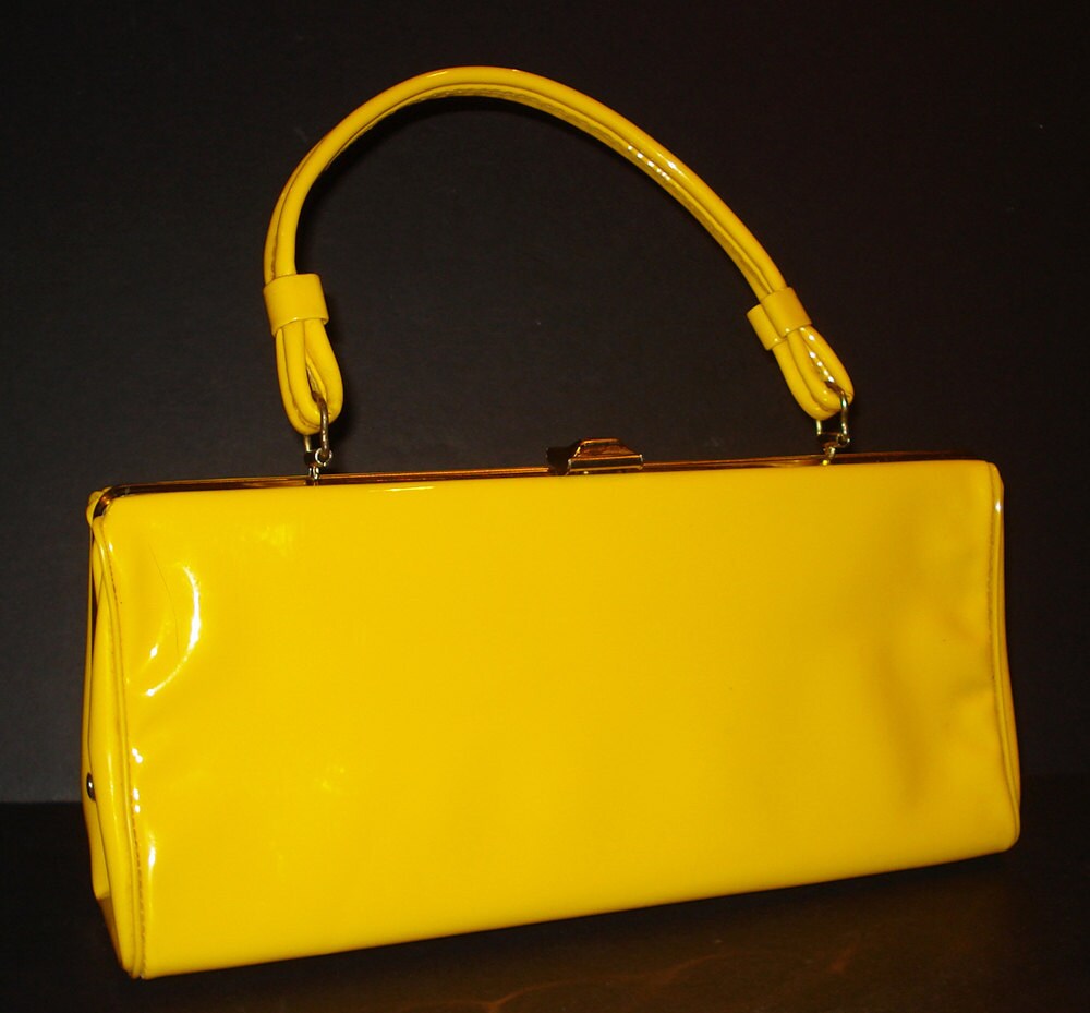 yellow patent leather handbags