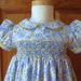 Baby girl toddler hand smocked dress blue & yellow floral Size 24Mo/2T Ready to Ship
