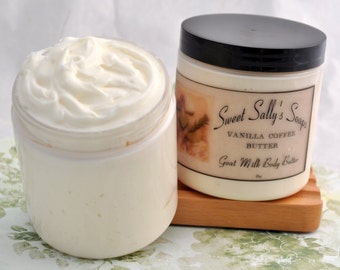 Vanilla Coffee Buttter, Goat Milk Body Butter 8oz