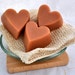 Organic Goat Milk Soap, 3 Heart Shaped Rose Geranium Cold Process Soaps
