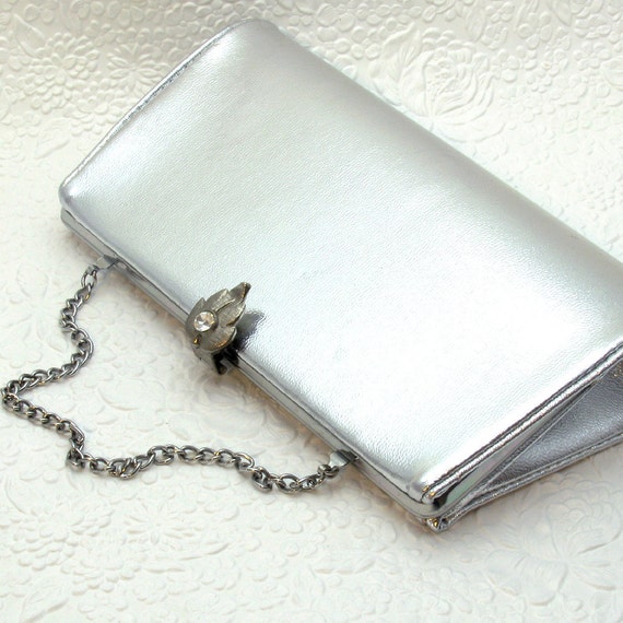 silver vintage clutch