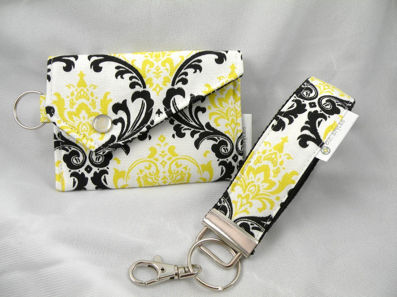 GIFT SET Key Fob Keychain Card Money Holder by ocstylescreations