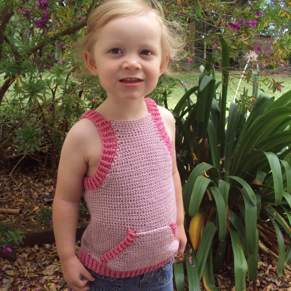 Download Now CROCHET PATTERN Triangle Pocket Tank Top Baby