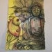 Ying Yang Lotus Buddha ORIGINAL Mixed Media Drawing