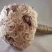 Sale Rustic Country Fabric Flower Wedding Bouquet Rolled Roses